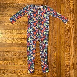 Guppy Fish Print Multi Color Kids Footie Pajama
